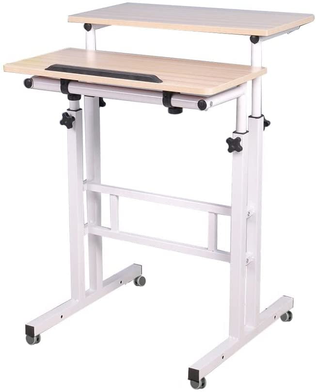 soges Mobile Standing DeskAdjustable Height, Roling SitStand Desk