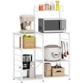 thumbnail image 1 of soges Multi-Functional Kitchen Baker's Rack Utility Microwave Oven Stand Storage Cart Workstation Shelf Microwave Cart, White, 172-WH, 1 of 9