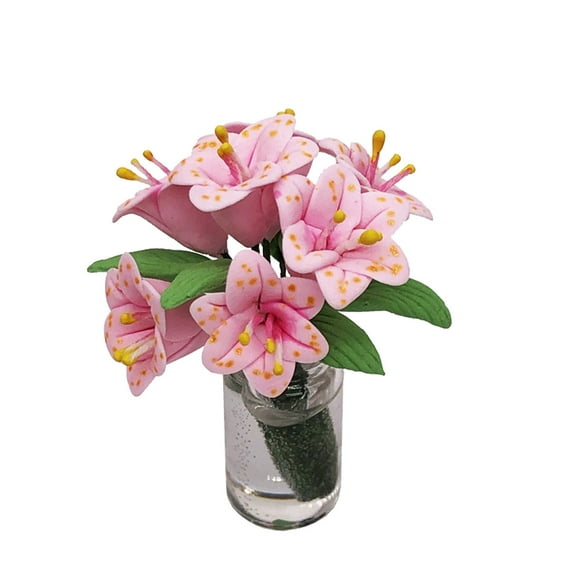 soikfihs 1:12 Miniature Dollhouse Flowers Miniature Bonsai Flower Dollhouse Christmas Tree Mini Potted Flower Dollhouse Hanging Flower Pot Model For Toddlers Girls And Boys Toys DIY