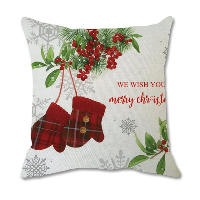 solacol 18 X 18 Pillow Covers Set of 4 Merry Christmas Printing Dyeing Sofa Bed Home Decor