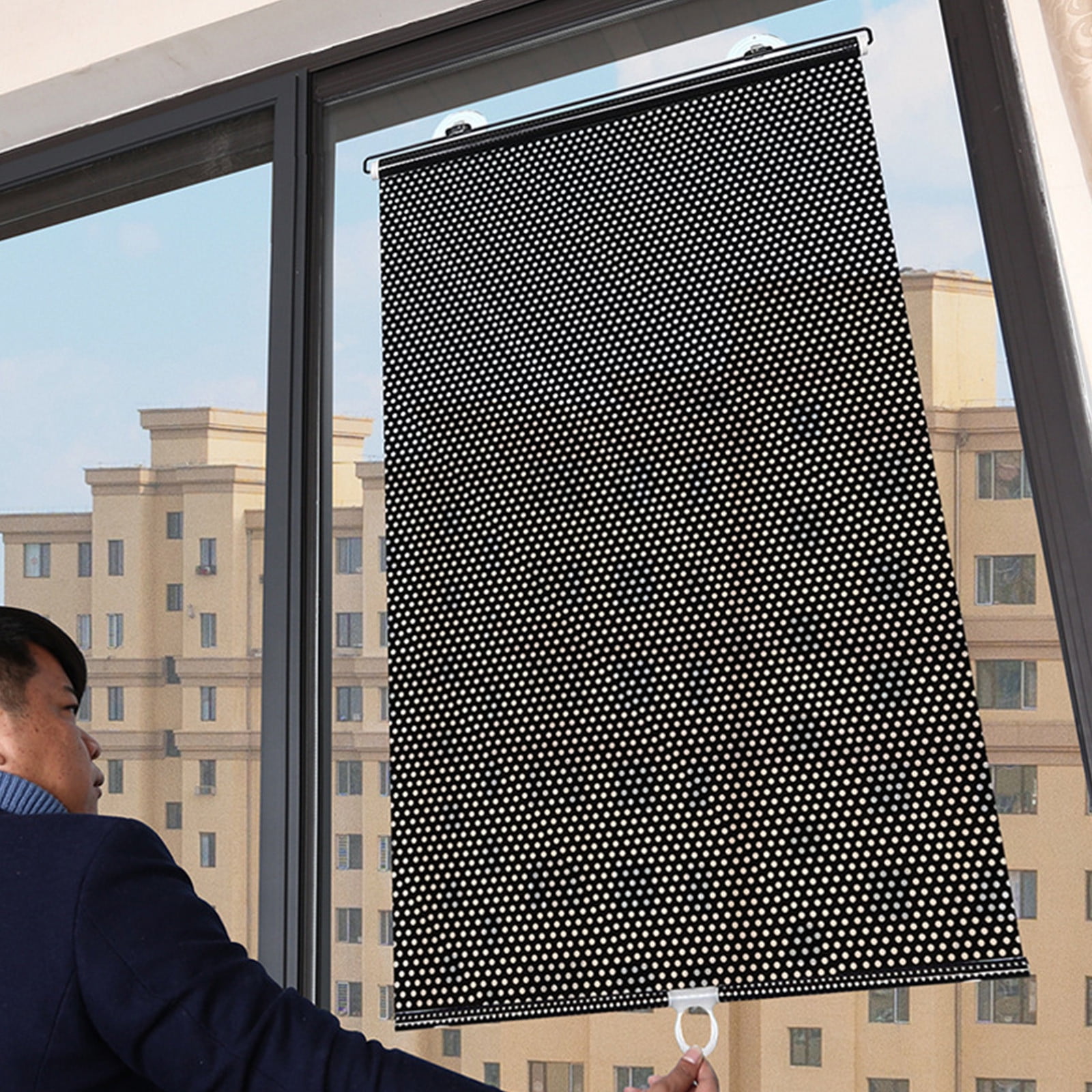 solacol Bathroom Window Privacy Film Pleated Blind with Suction Cup ...