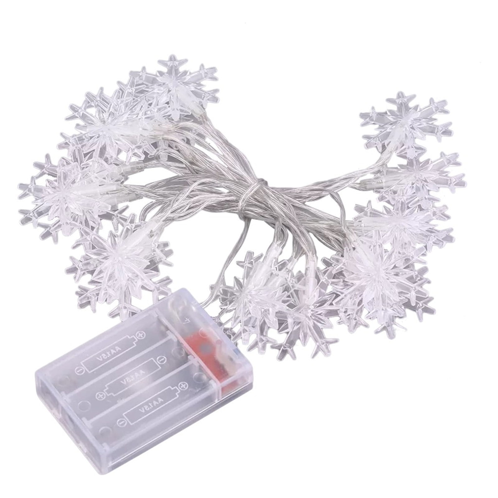 solacol Battery Powered Christmas Lights Outdoor Snowflakes Shape