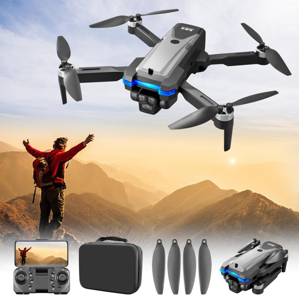 solacol Brushless Motor Drones With 3 Cameras Wind Resistance Headless ...