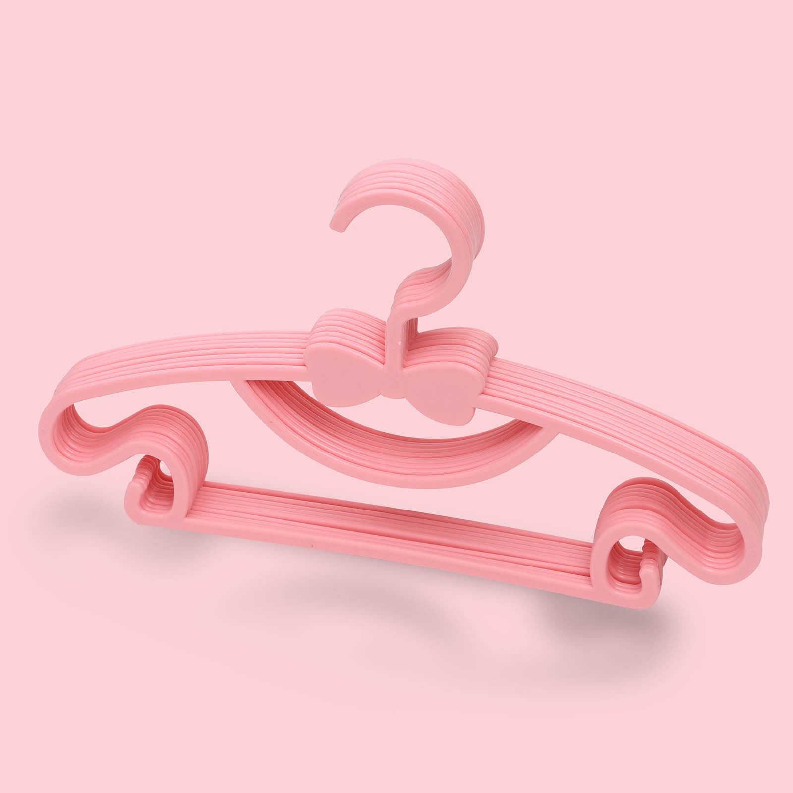 Deyuer Kids Clothes Hangers Plastic Non-deformable Thicken Stable Children  Clothing Organizer Household Products,Pink
