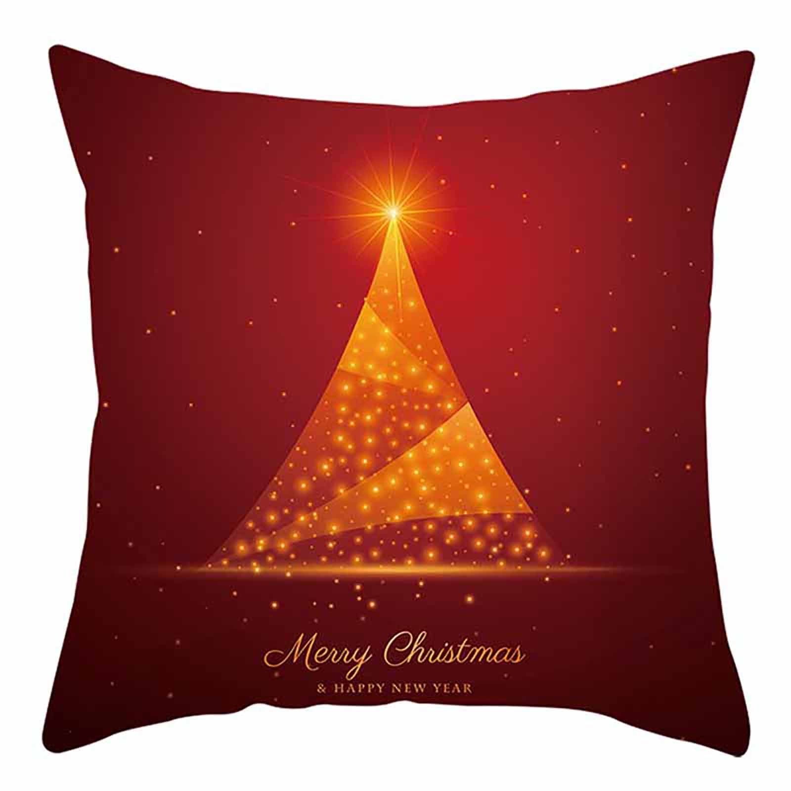 solacol Christmas Throw Pillow Covers Christmas Cotton Linen Throw