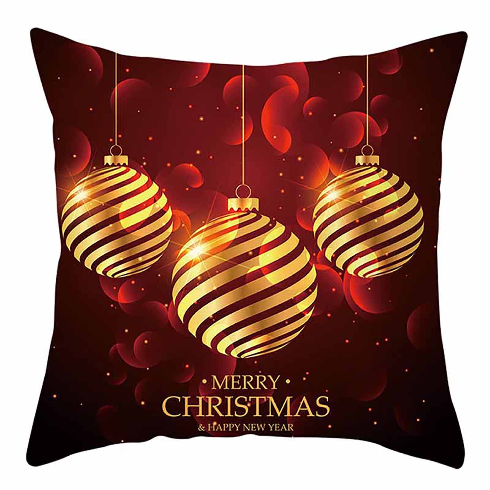 solacol Christmas Throw Pillow Covers Christmas Cotton Linen Throw