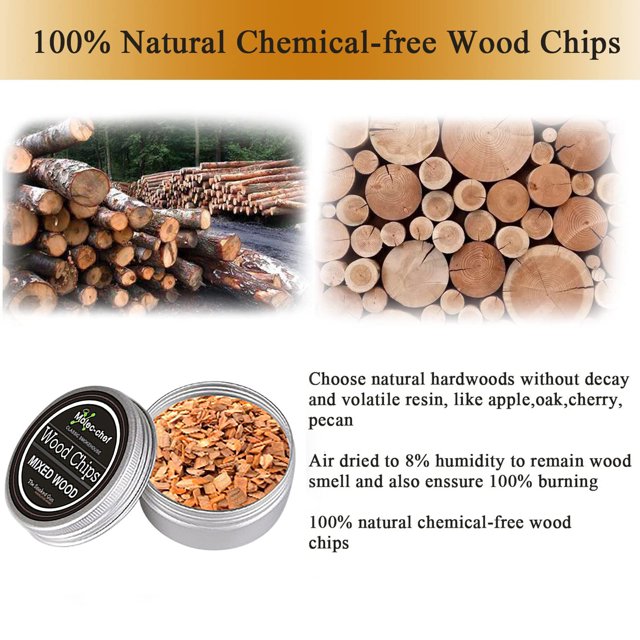 solacol Cocktail Smoker Wood Chips Wood for and Grilling 8 Natural