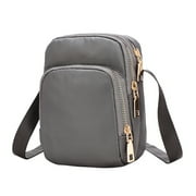 Crossbody Bags for Women Crossbody Purse Shoulder Bag Cross Body Bag Women Nylon, Ladies Purse Mini 3 Layer Zipper Shoulder Wallet Bag Cross Body Bag Purses for