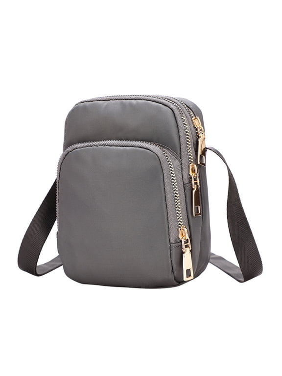 Crossbody Bags for Women Crossbody Purse Shoulder Bag Cross Body Bag Women Nylon, Ladies Purse Mini 3 Layer Zipper Shoulder Wallet Bag Cross Body Bag Purses for Women Small