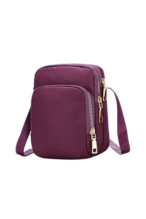Crossbody Bags for Women Crossbody Purse Shoulder Bag Cross Body Bag Women Nylon, Ladies Purse Mini 3 Layer Zipper Shoulder Wallet Bag Cross Body Bag Purses for Women Small