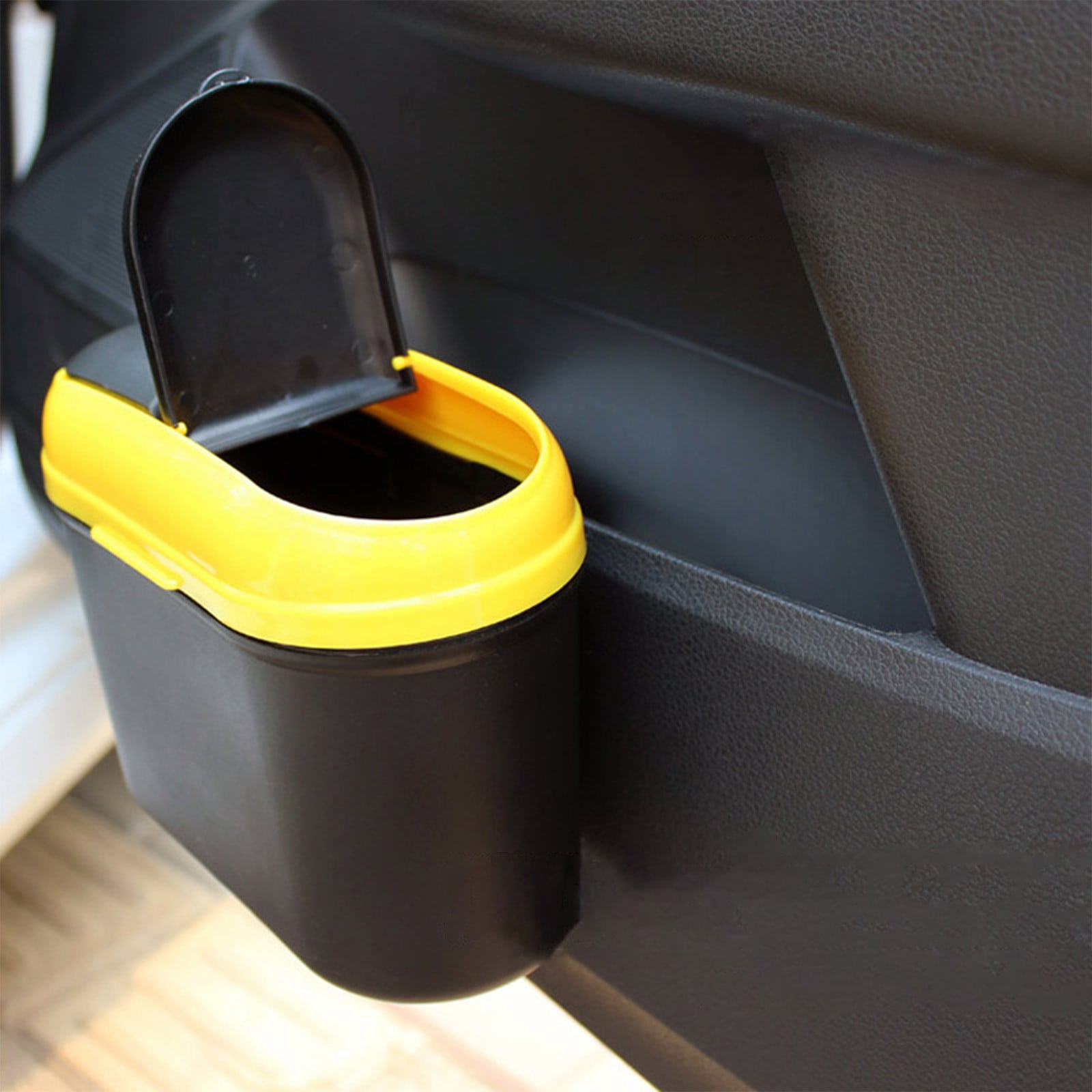 solacol Cup Holder Trash Can for Car Car Trash Can with Lid, Mini Auto