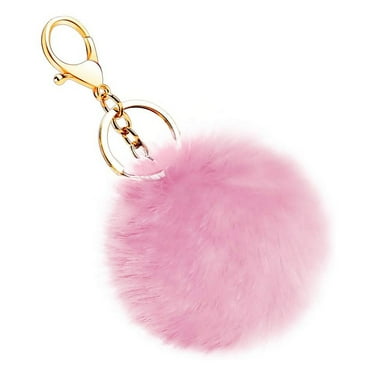solacol Cute Keychains for Car Keys Ball Key Chain Bag Plush Car Key Ring Automobile Metal Key Pendant Key Rings for Car Keys