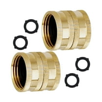 solacol Female To Female Hose Adapter 2 Pack 3/4 Inch Heavy Duty Brass Garden Hose Adapter To Male Hose Double Female Garden Hose Female To Female Female To Female Garden Hose