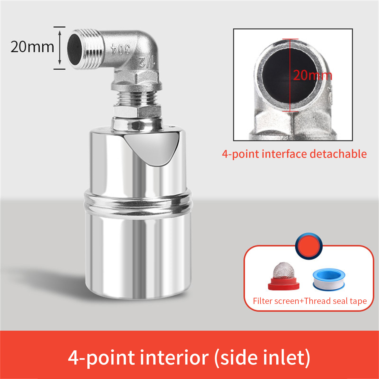 solacol Float Valve for Water Tank Water Control Valves, 304 Stainless