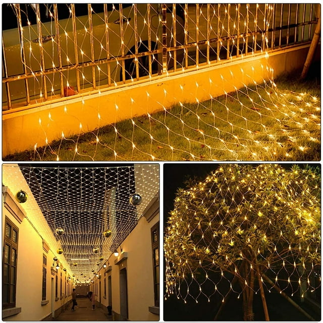 solacol Led Solar Christmas Lights Outdoor Waterproof Solar Net Mesh String Lights Outdoor Led