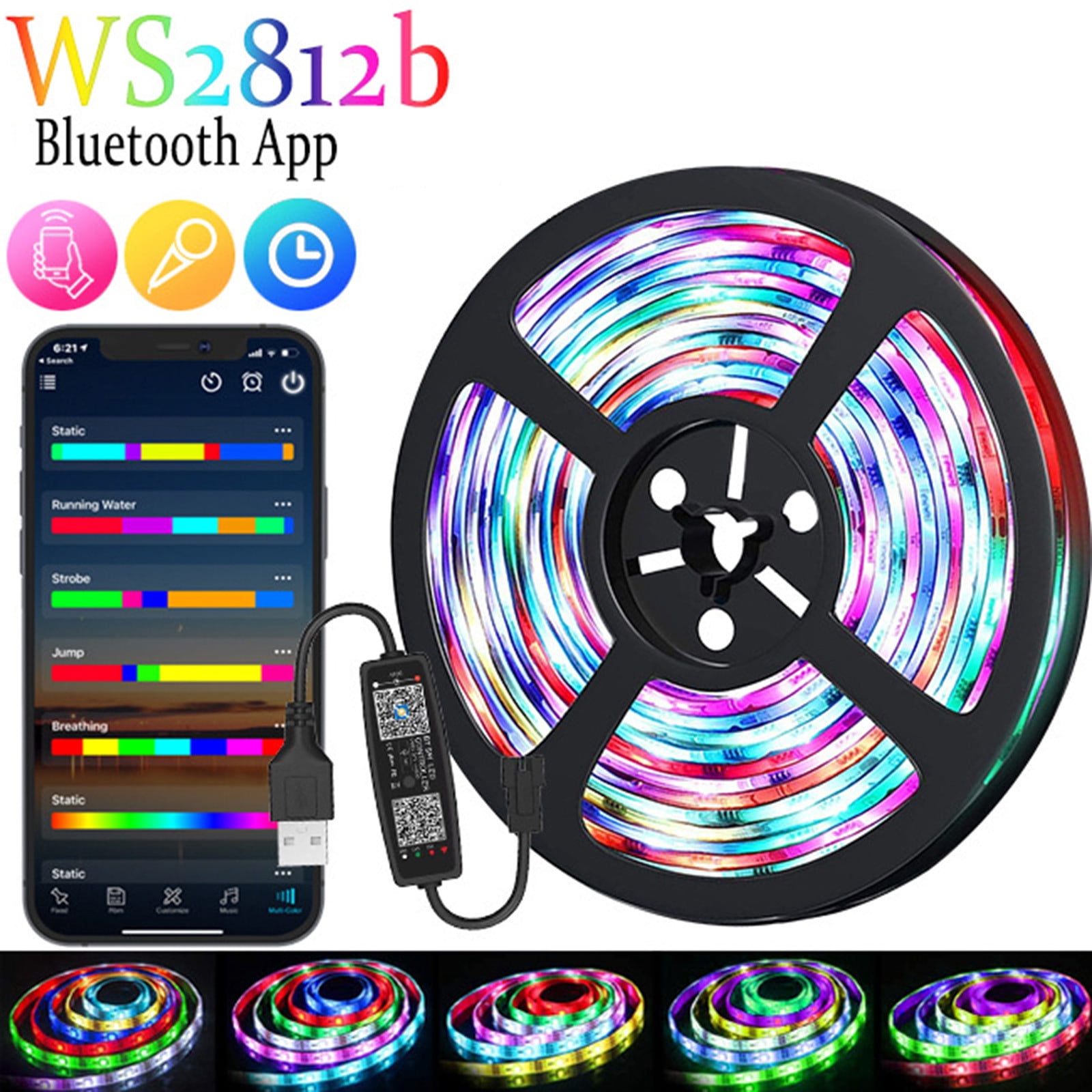 solacol Led Strip Lights with Remote Led Strip Rgb Music Synchronized