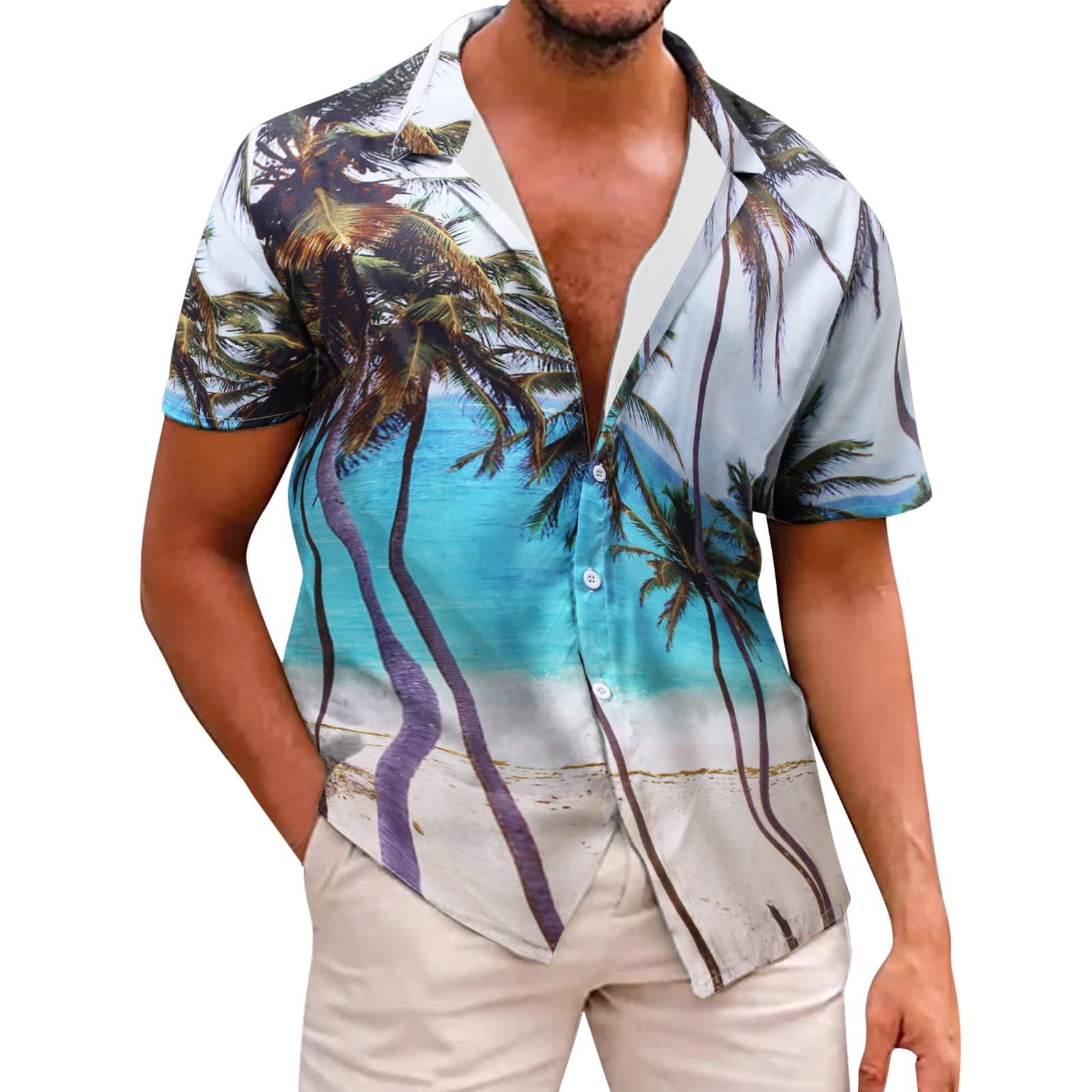 solacol Mens Shirts Casual Summer Mens Shirts Casual Short Sleeve Mens