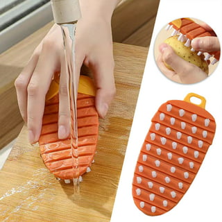 1pc Multifunctional Flexible Plastic Kitchen Fruit & Vegetable Cleaning  Brush For Cleaning Potatoes, Yams And Other Root Vegetables