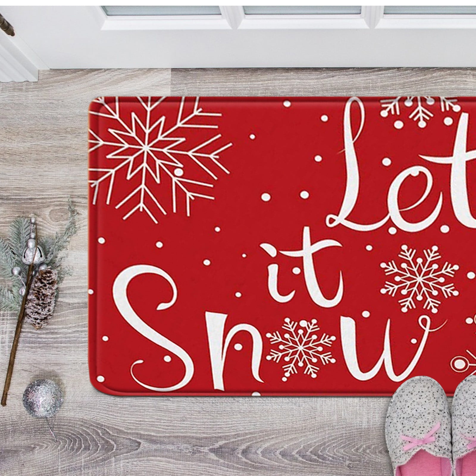solacol Outdoor Door Mats for Home Entrance Christmas Letter Door Mat