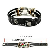solacol Palestinian Flag Leather Bracelet Punk Vintage Beaded Bracelet Handicraft Popular Small Item