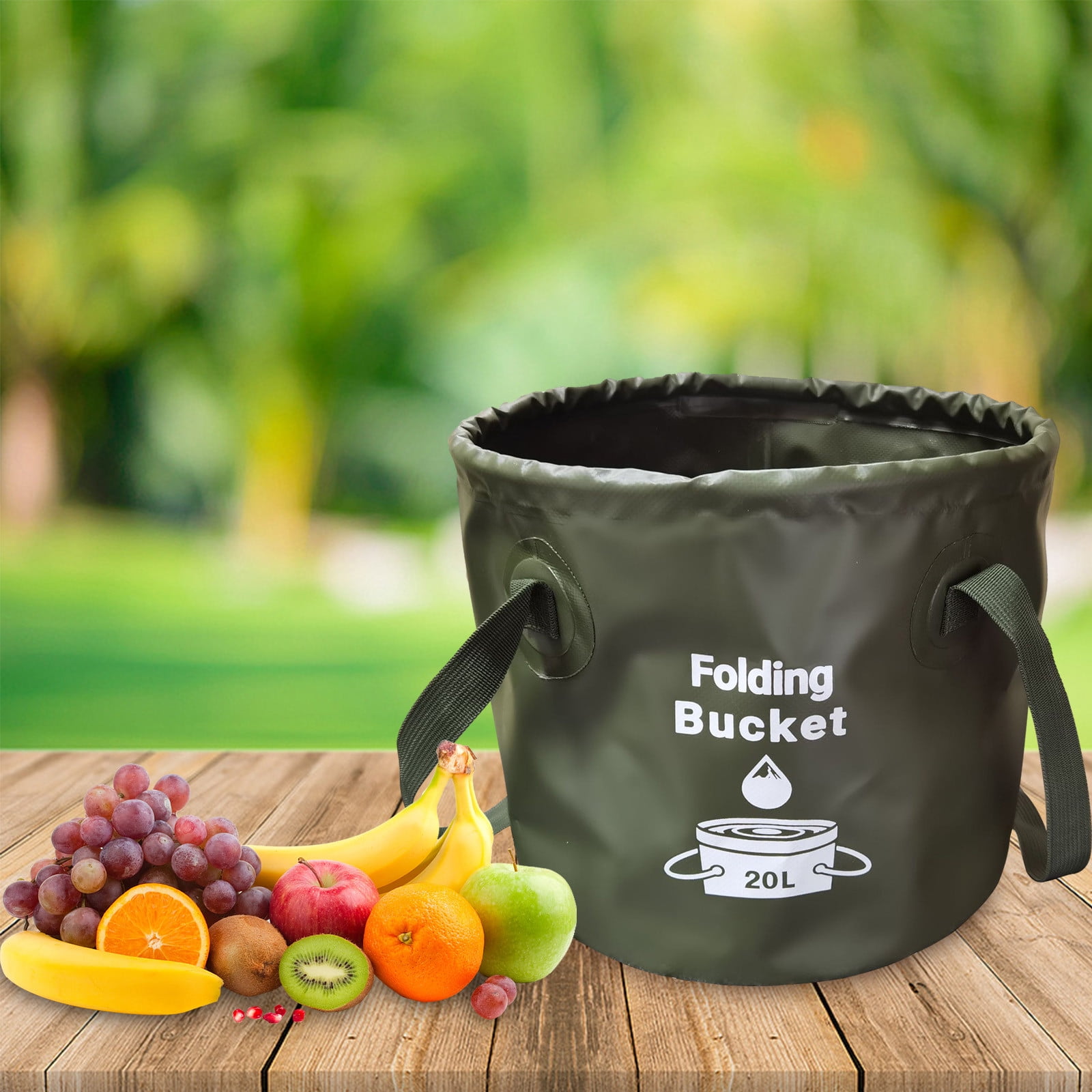 solacol Portable Collapsible Bucket 5 Gallon, Folding Water Storage