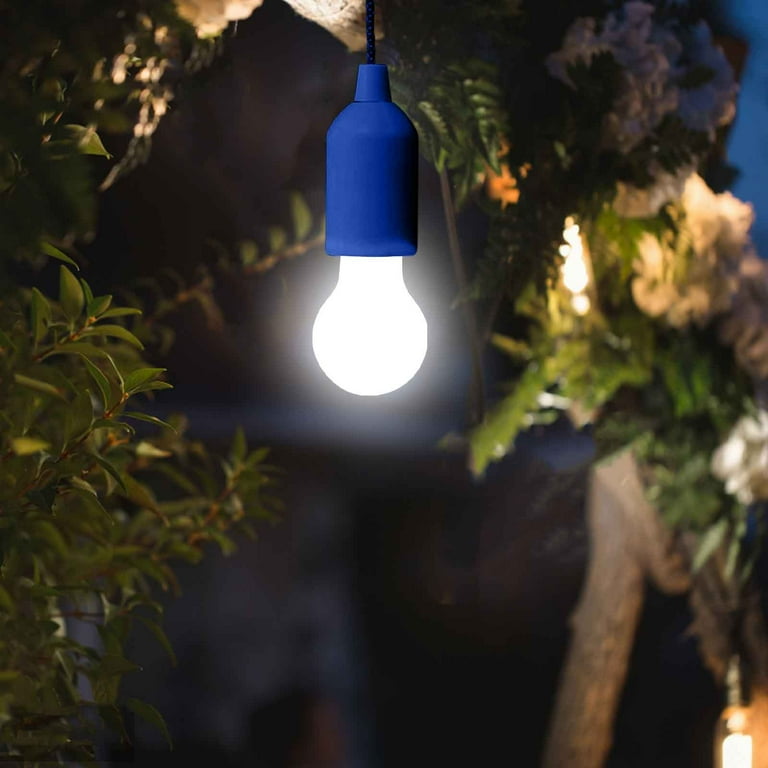 solacol Portable Lights Battery Powered Pull Rope Light Bulb Led Hanging Light Color Battery Powered Light Bulb Outdoor Camping Light Portable