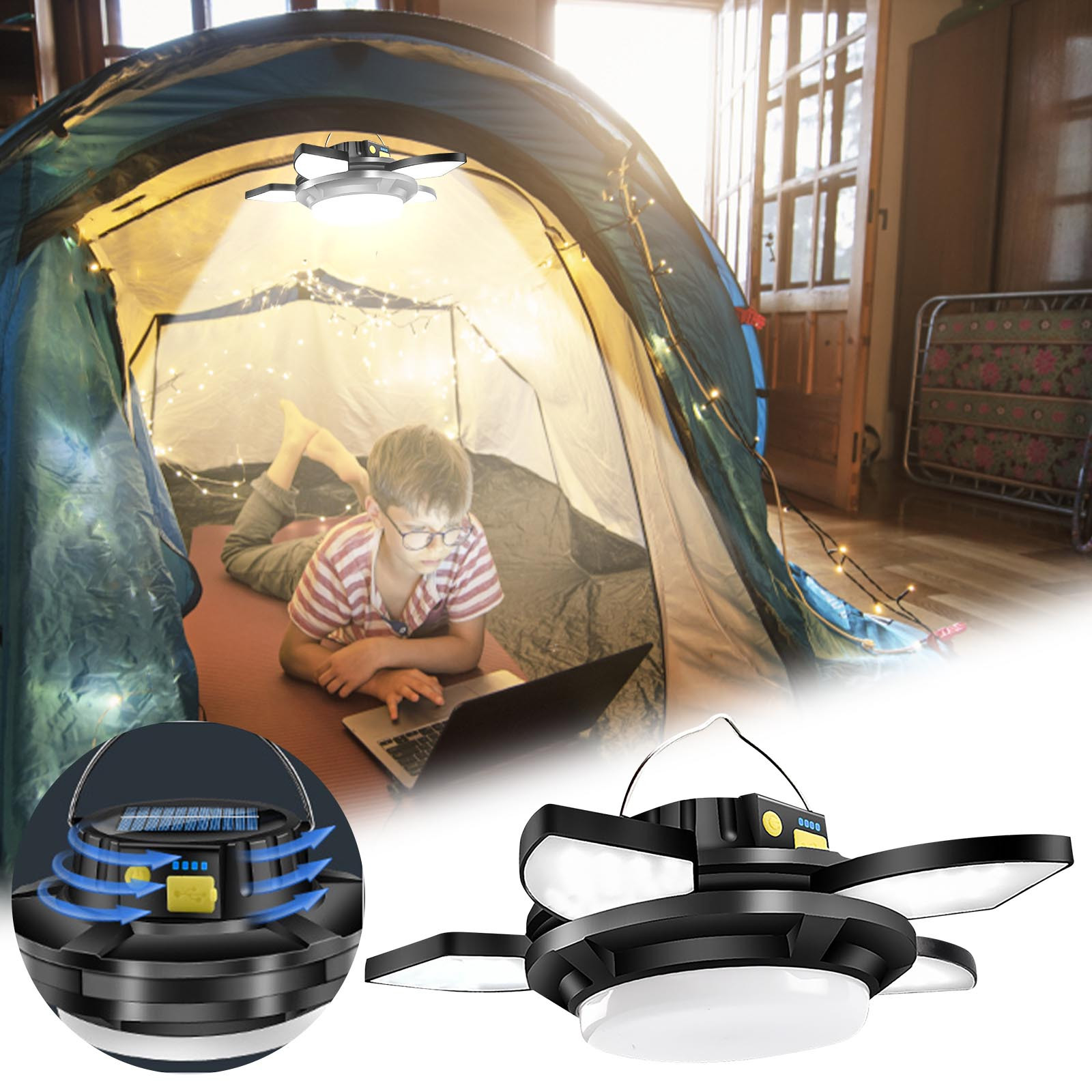 solacol Rechargeable Batteries for Solar Lights Solar Light Rotating Five Leaf Led Flying Saucer