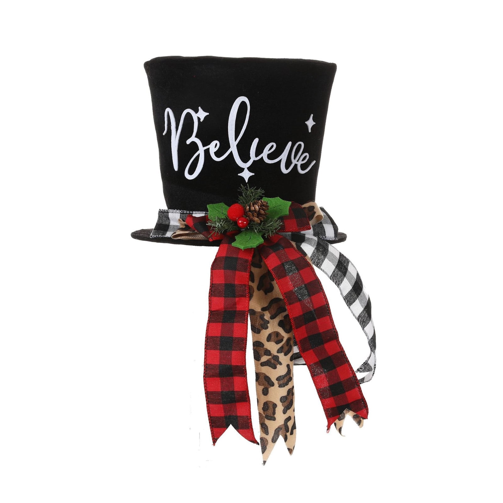 solacol Red and Black Plaid Christmas Decorations Christmas Tree Top