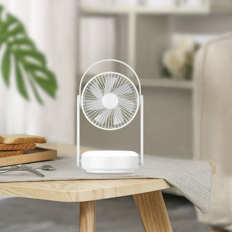 solacol Usb Fan 9-Inch Oscillating Desk Fan Small Wall Mounted Fan with  Night Light Rechargeable Battery Operated Variable Speed Quiet Fan for  Outdoor Travel Campi 