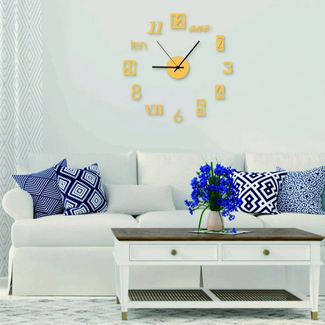 solacol Wall Clocks for Living Room Decor 24 Inch Large Wall Clock Watch Diy Sticker Wall Clocks