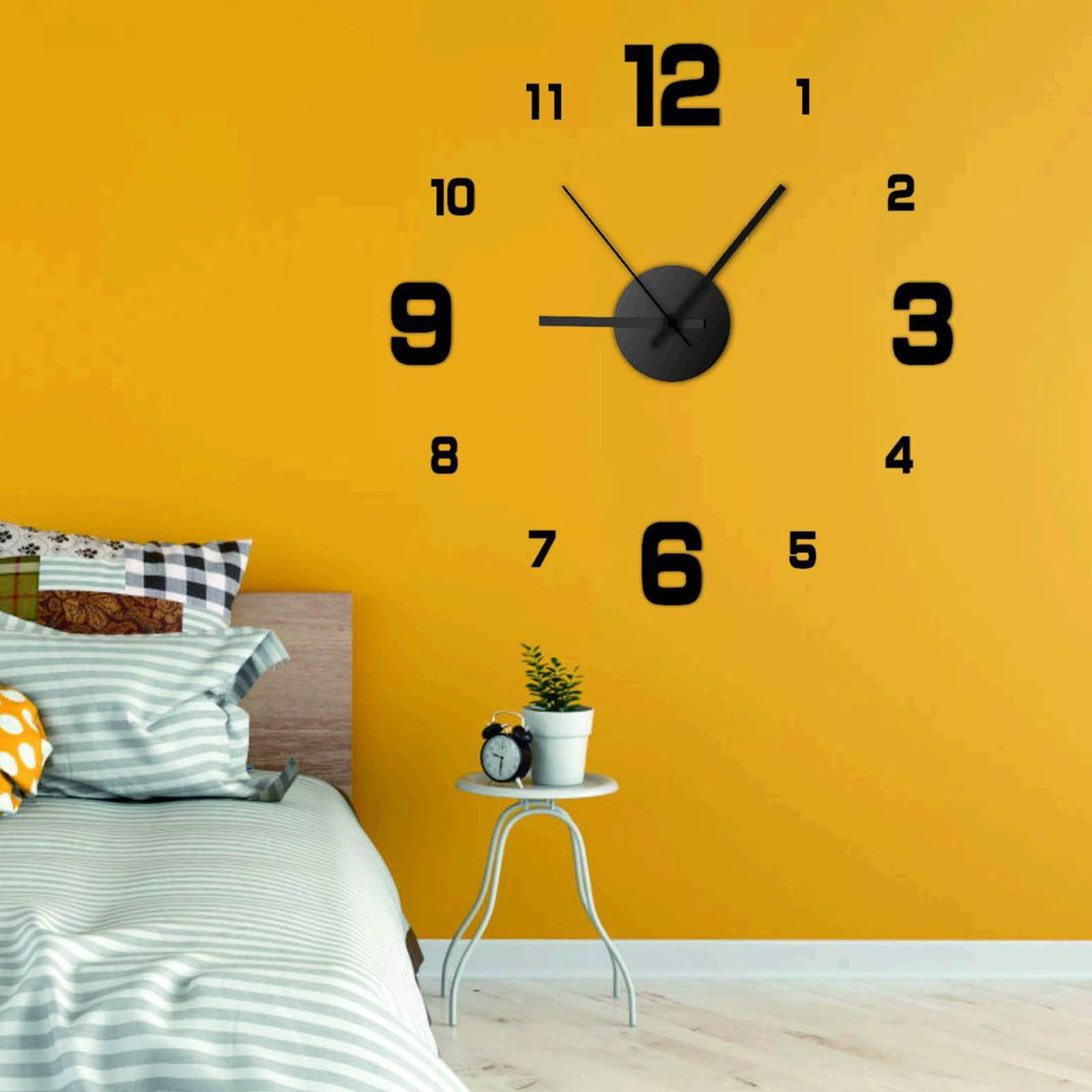 solacol Wall Clocks for Living Room Decor 24 Inch Large Wall Clock Watch Diy Sticker Wall Clocks