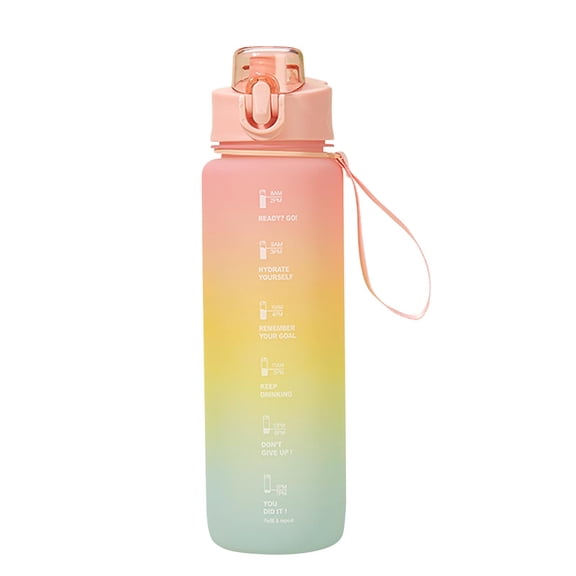 solacol Water Bottles with Times To Drink 1 Gallon Sports Water Cup Large-Capacity Student Water Bottle Fitness Cup Straw Kettle Outdoor 1L Super Large Space Cup