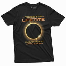 solar eclipse T-shirt Twice in a lifetime total Solar eclipse of April 8, 2024 Tee Shirt (3X-Large Black)