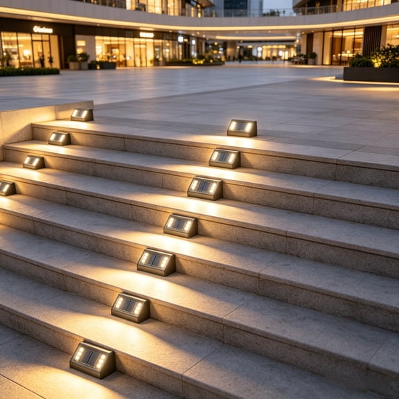 Solar Step Lights, Waterproof Solar Powered Deck Step Lights, Solar Stair Lights, Solar Powered Stair Step Lights with 2 Color Options for Outdoor Walkway Garden Pathway, Multicolor