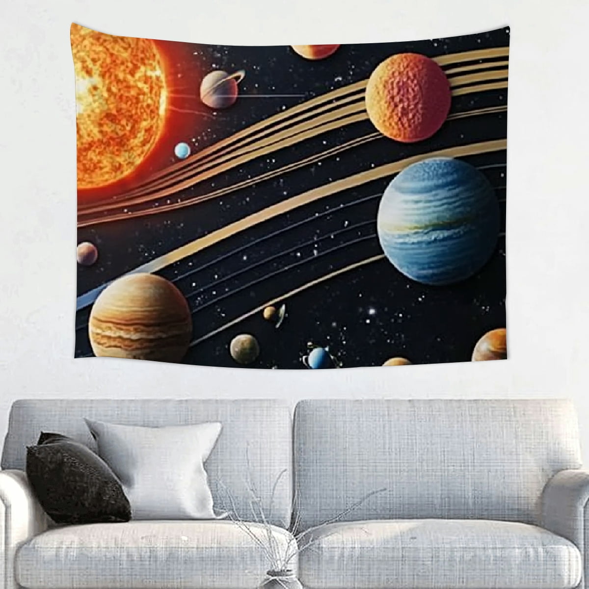 solar system planets sun Tapestry Suitable for hanging, 100% Polyester ...