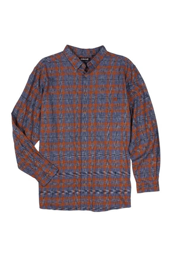Men's Brushed Cotton Long Sleeve Plaid Sportshirt, Regular and Big & Tall Sizes (Nightshadow, 3X-Large Big, 3XB)