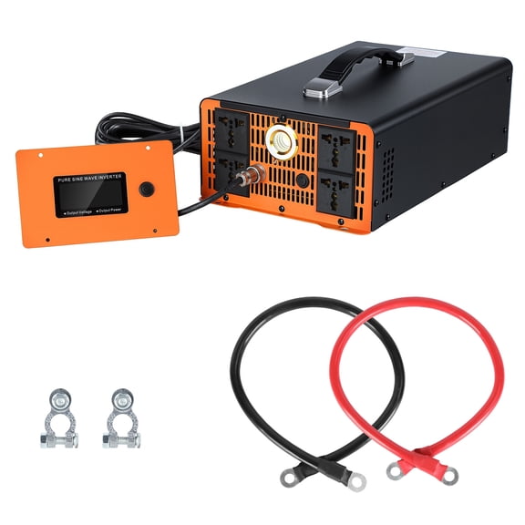 solautey 3000W Pure Sine Wave Inverter, 12V Direct Current to 110V 120V AC Converter with LCD Display, Wireless RC, Car Power Inverter for Vehicles, RV, Camping, Truck, Off-Grid