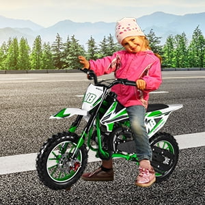 solautey 49CC Mini Dirt Bike, 2-Stroke Upgraded Engine for Kids, Off-Road Motorcycle for Trail, Mountain & Backyard Riding, ocket Motorbike with Front Rear Disc Brakes