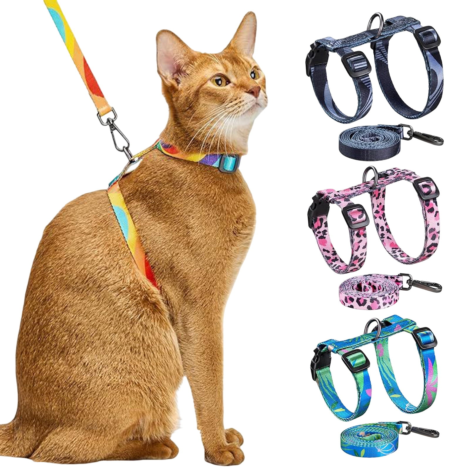 solautey Cat Harness And Leash Set Escape Proof Soft Adjustable Kitten ...