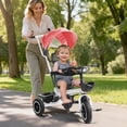 thumbnail image 1 of solautey Kids Tricycle, 6 in 1 Stroll Trike with Adjustable Push Handle, Removable Canopy, Safety Harness, Music Headlight, Detachable Guardrail, Suitable for 18 Months to 6 Years, 1 of 8