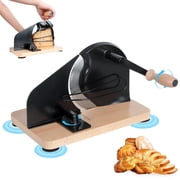 solautey Manual Bread Slicer for Homemade Sourdough Bread,Metal Guide & Adjustable Thickness, Hand Crank Bread Slicer with Scale Line and Suction Cup, Suitable for Sourdough Bread