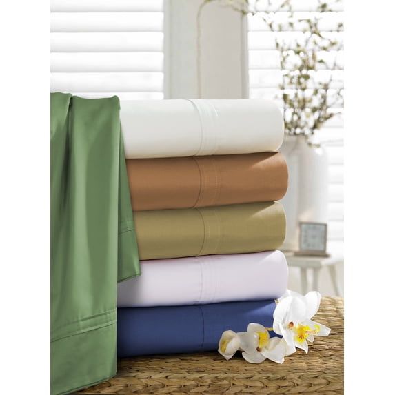 solid 500-thread count egyptian cotton sateen deep-pocket sheets