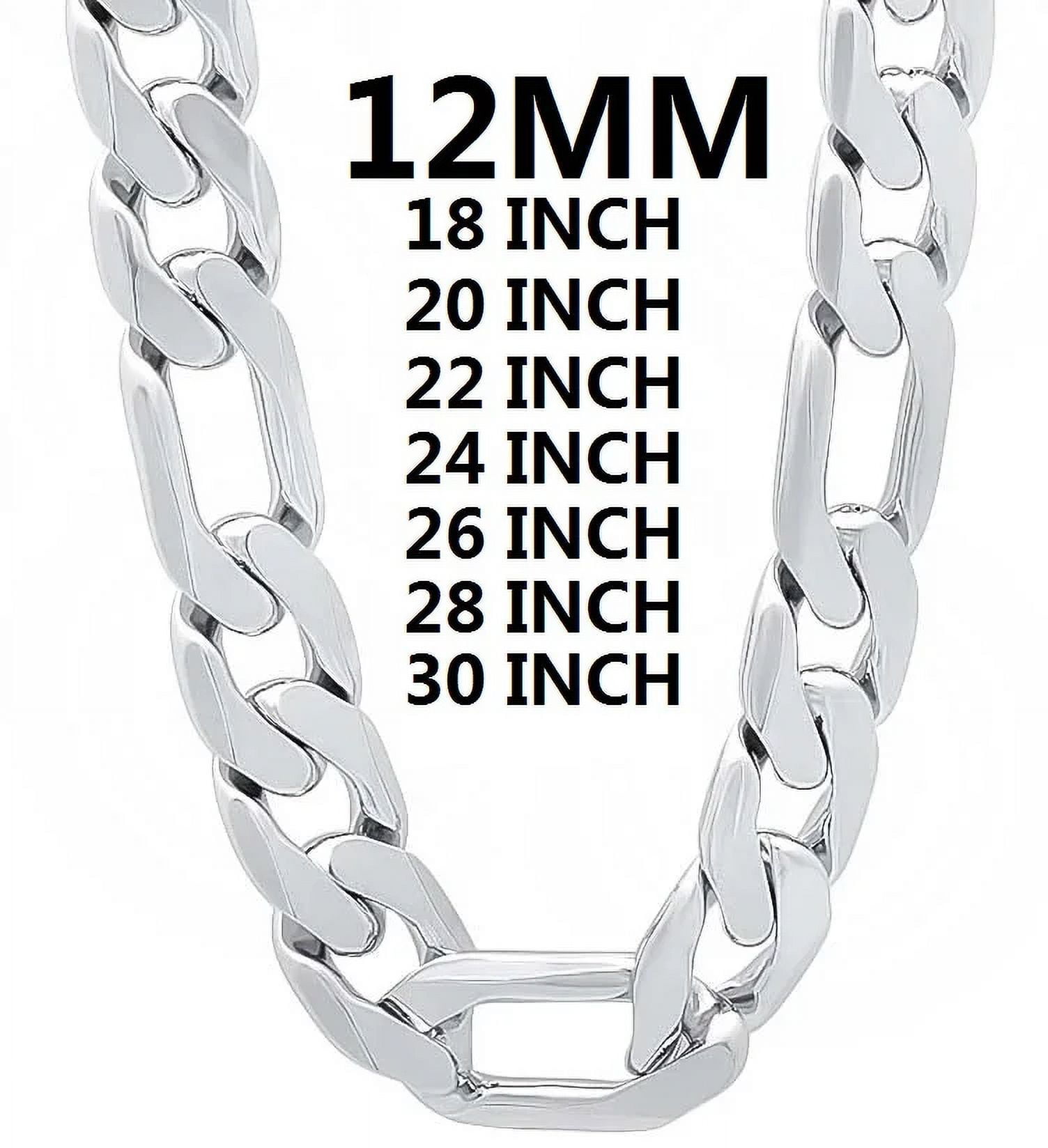 solid 925 sterling silver necklace for men classic 12MM Cuban chain 18-30 inch Charm high quality Fashion jewelry wedding YY Gift