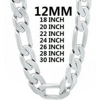 solid 925 sterling silver necklace for men classic 12MM Cuban chain 18-30 inch Charm high quality Fashion jewelry wedding YY Gift