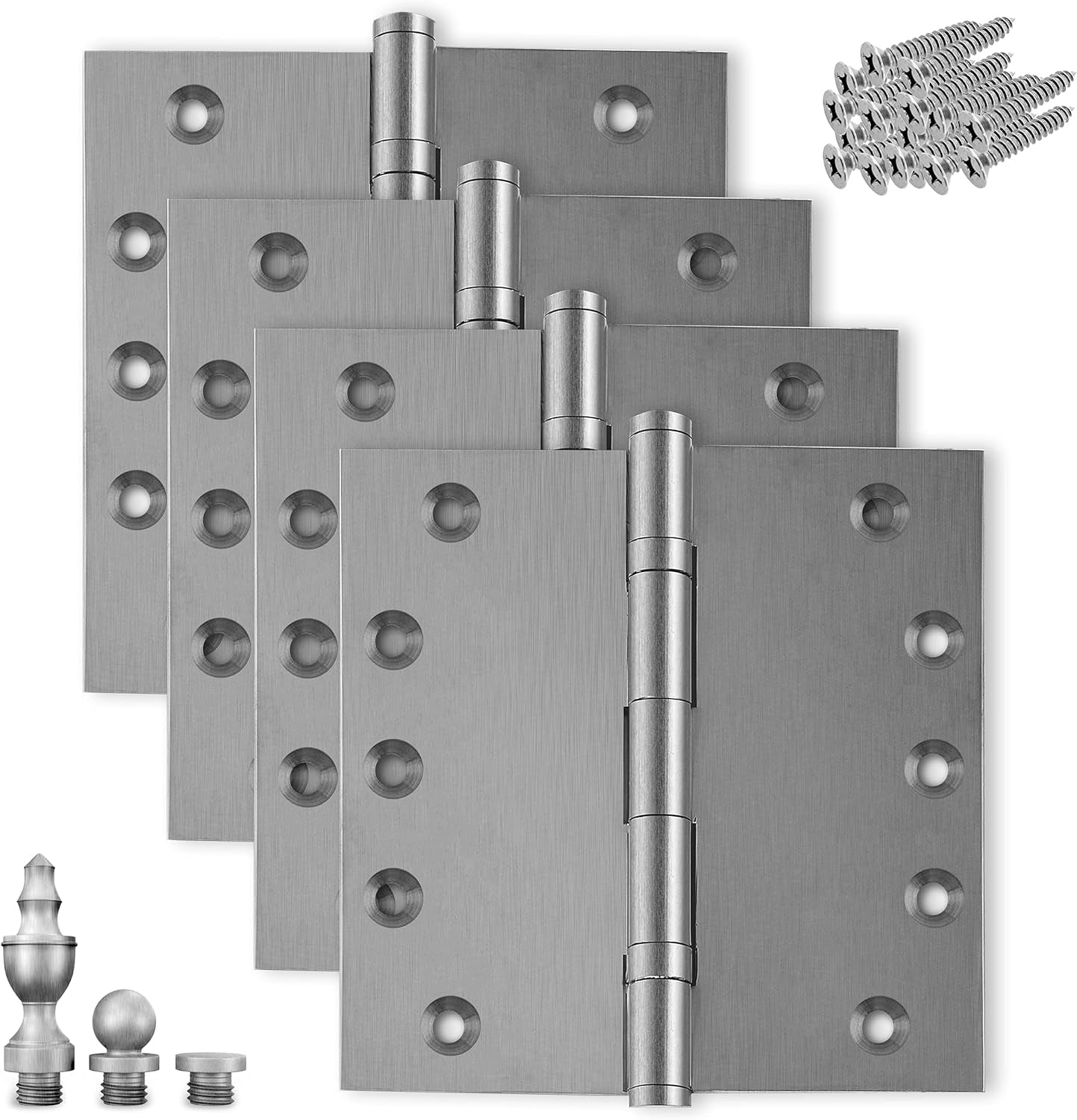 solid brass door hinge heavy duty bearing matte silver 5x5 inch with