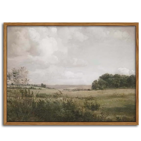 solid wood frame rustic wilderness canvas painting - a soft-style wall decoration suitable for living room sofa wall/bedroom headboard/study.16x12 inch