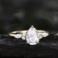 thumbnail image 1 of solitaire jewels 1.25CT Pear Moissanite Engagement Ring For Women, 14K Yellow Gold, 1 of 5