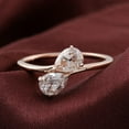 thumbnail image 1 of solitaire jewels 1.25CT Pear Moissanite Toi Et Moi Engagement Ring For Women, 18K Rose Gold, 1 of 7