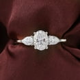 thumbnail image 1 of solitaire jewels 1.35CT Oval Moissanit Three Stone Engagement Ring For Women, 10K White Gold, 1 of 5