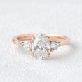 thumbnail image 1 of solitaire jewels 1.3CT Oval Moissanite 3 Stone Engagement Ring For Women, 10K Rose Gold, 1 of 6